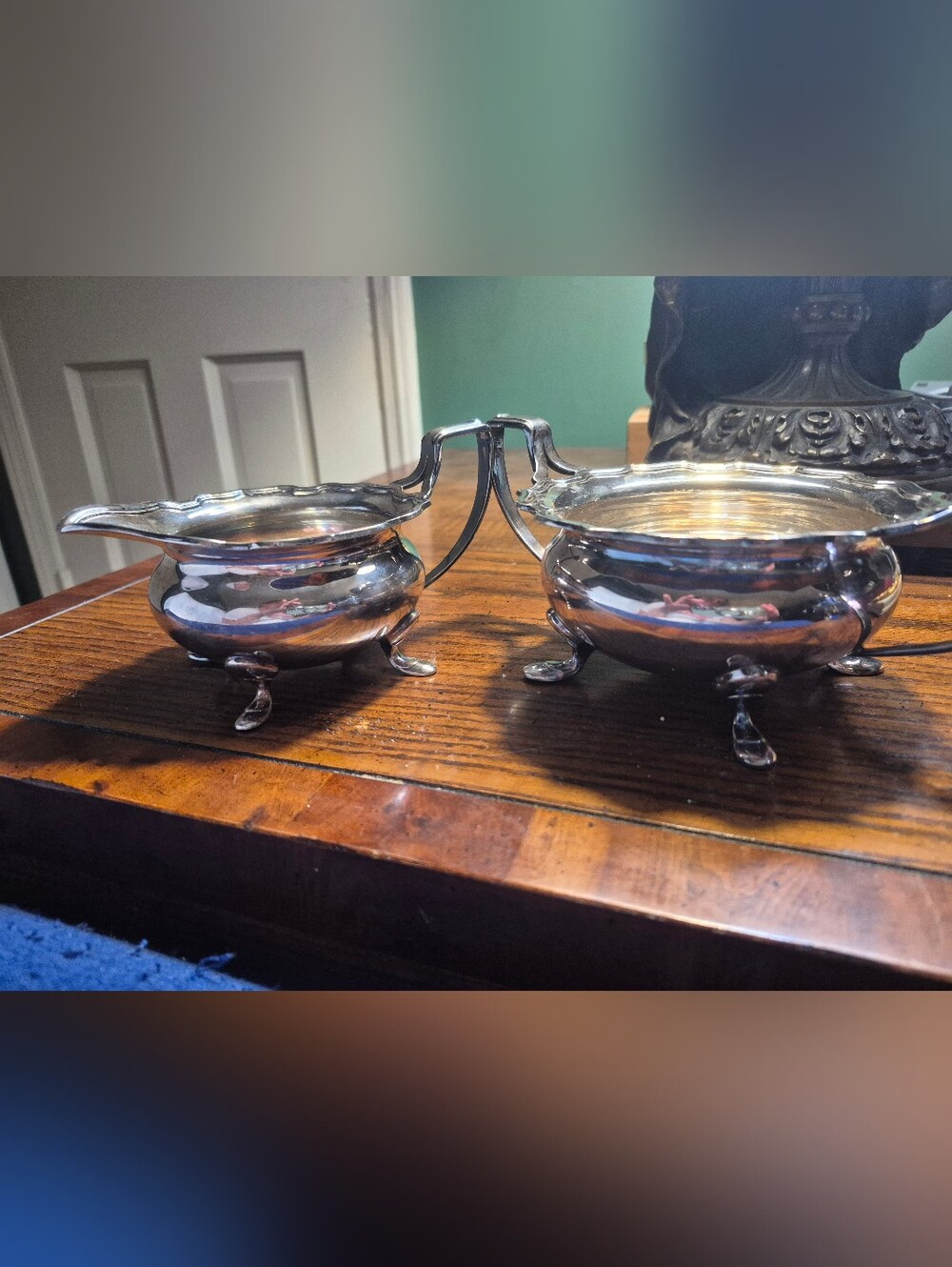 Elkington & Co Vintage Sugar And Cream Bowl Set Silver Plated 25588 - Picture 10 of 10
